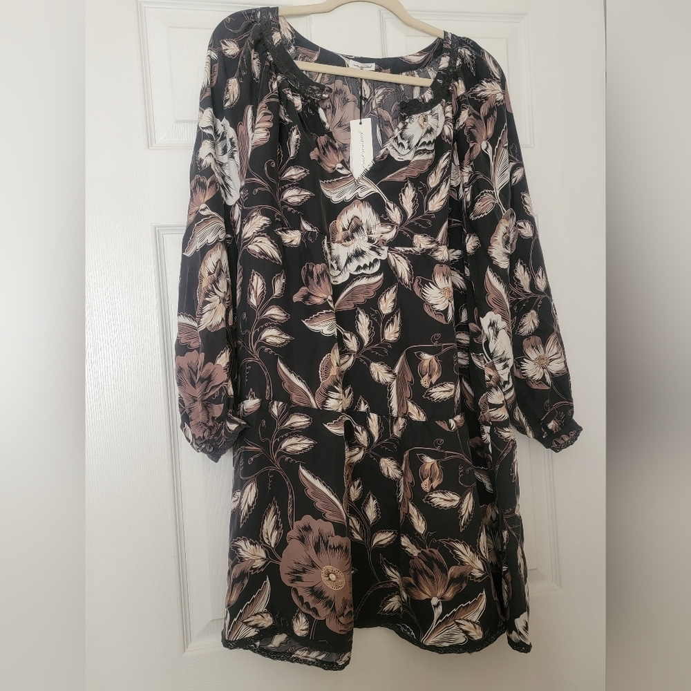 Unsubscribed Silk Floral Women's Dress M-L